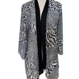 Travel Elements, Animal Print lightweight Kimono Jacket size M